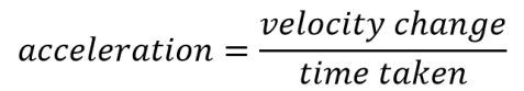 actual acceleration equation
